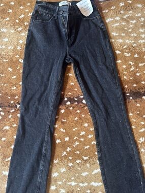 Abercrombie & Fitch Dark Gray Straight-Leg Jeans